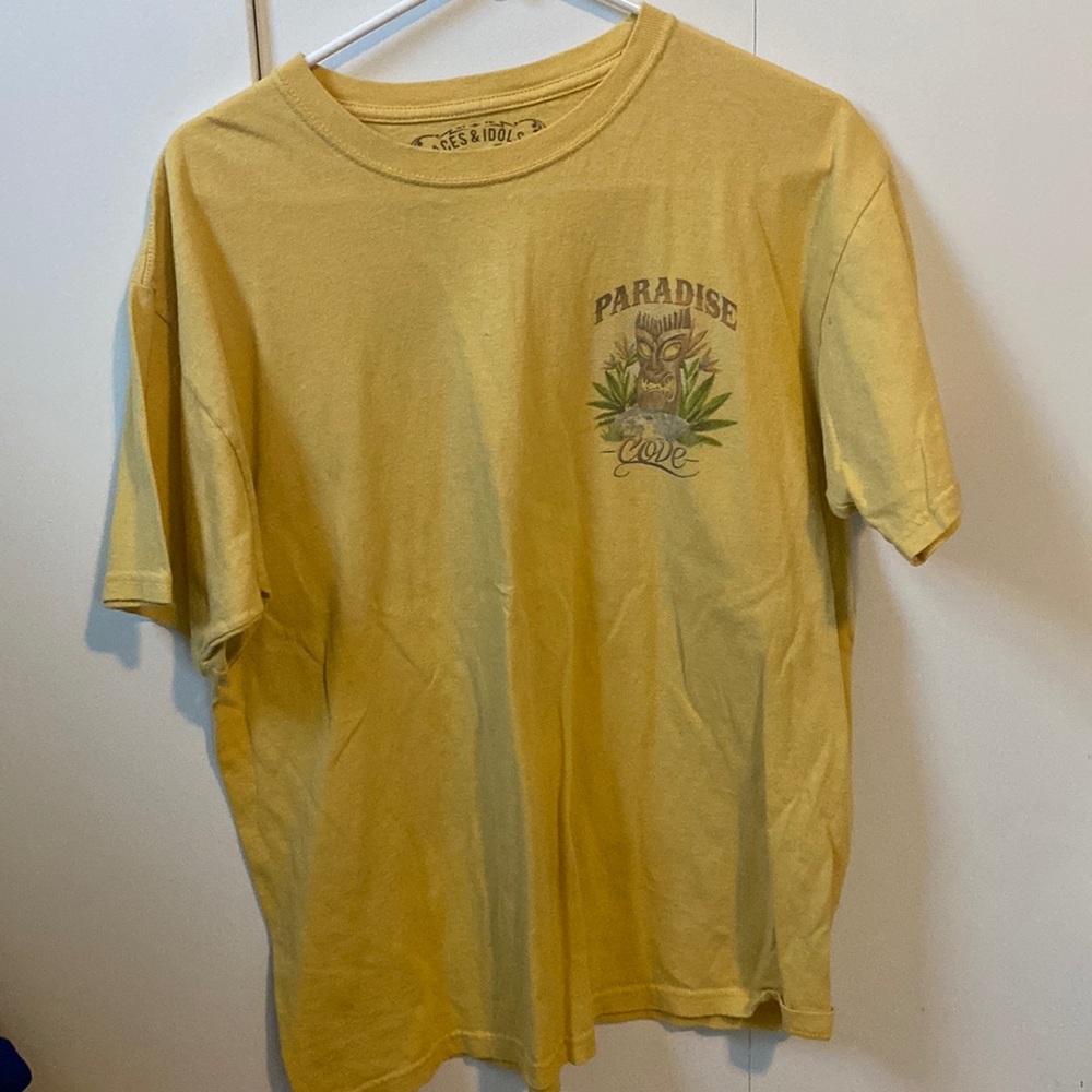 Yellow paradise cove t-shirt, cotton, size large